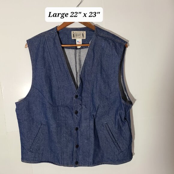 Classic Old West Styles Blue Denim Large Consealed Carry Vest Made in USA - Picture 1 of 6